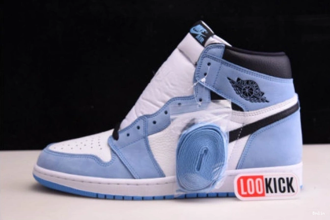 Bmlin RETRO AIR BLACK WHITE 555088-134 BLUE JORDAN UNIVERSITY 1 HIGH 0819